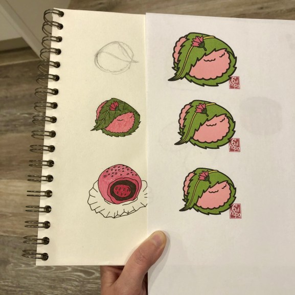 Sakura Mochi Sticker Drafts